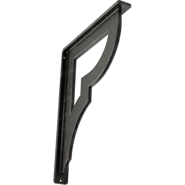 Ekena Millwork Bradford Wrought Iron Bracket, (Single center brace), Antiqued Silver 1 1/2"W x 10"D x 12"H BKTM01X10X12SBRASV - main